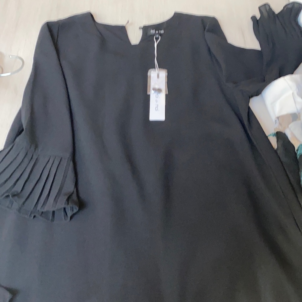 Toi et moi black ruffle dress NWT